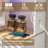 43.3'' Wine Bar Cabinet With Power Outlet, Smart Led Wine Rack & Glass Holder, Multi-functional Liquor And Coffee Bar Cabinet With Waterproof Countertop, Drawers, And Solid Wood Legs For Home Dining Room