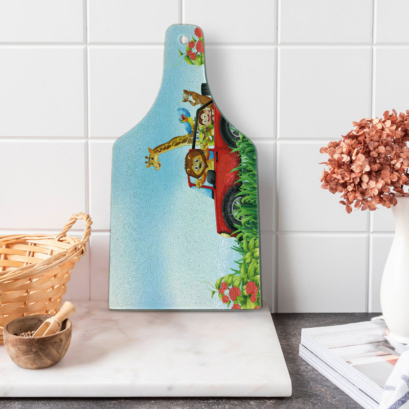 Multicolore, planche à découper en verre trempé Ambesonne