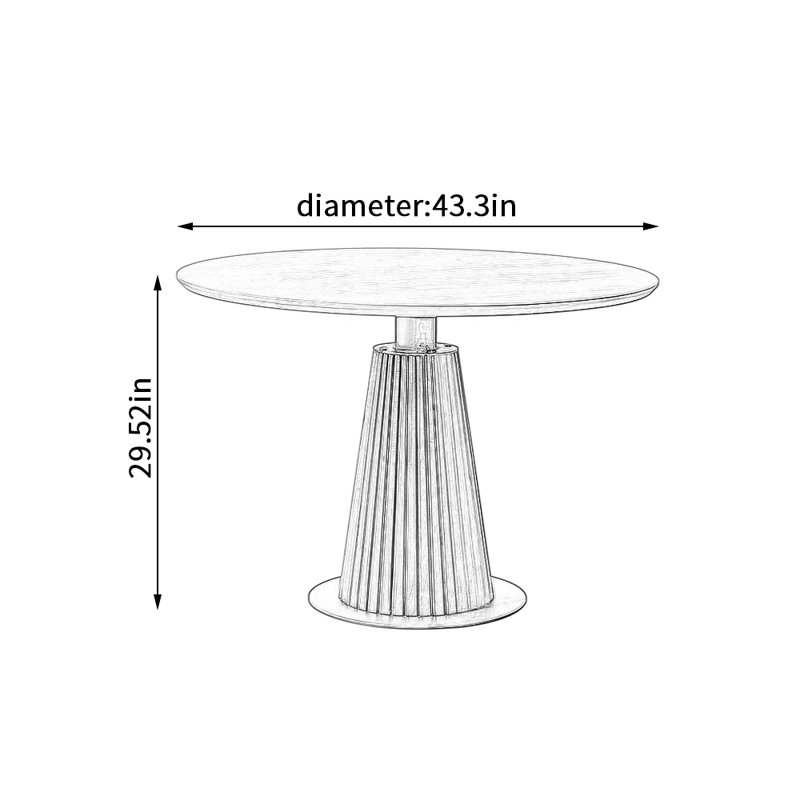 Carlane Pedestal Dining Table, 29.52”H x 43.30”L x 43.30”W