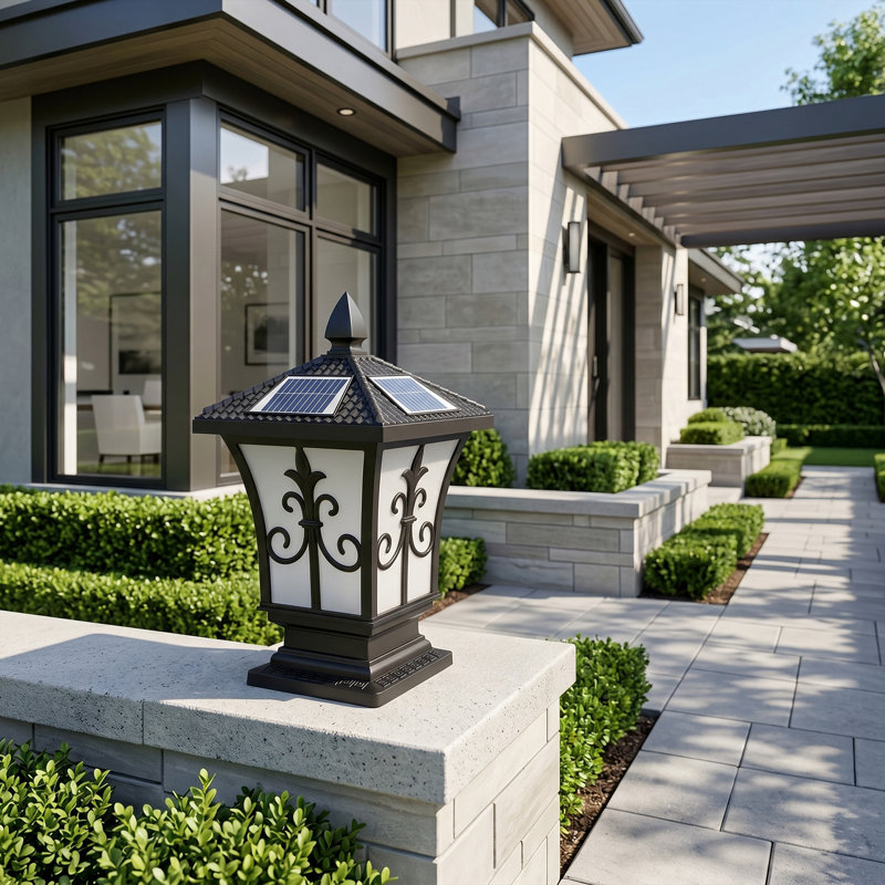 Lampadaire solaire solaire à double alimentation Ip65 imperméable avec télécommande pour cour de jardin