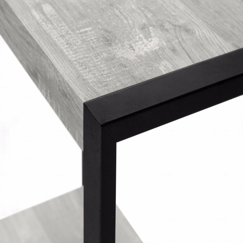Table d'appoint, table d'appoint, table de bout, table de chevet, stratifié, industriel, Gris