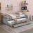 Makemson Twin Captain's Wood Daybed With 3 Storage Drawers, Trundle Bed-893835026