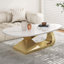 Table basse en pierre frittée avec base en acier inoxydable-69136201