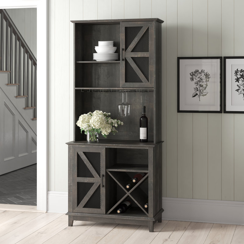 Bar avec rangement pour le vin Weymouth, Anthracite