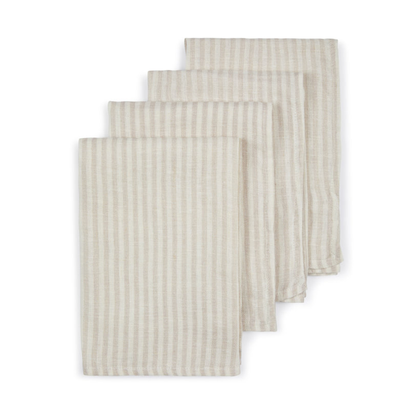 Napperon à rayures Savannah (ensemble de 4), Beige