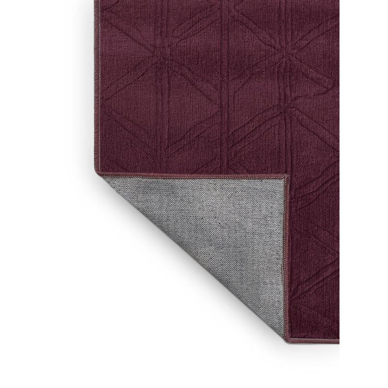 Machine Washable Trellis Red Area Rug, Square 6'
