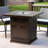 28" Propane Gas Fire Pit Table, 50000 BTU Square Steel Fire Pit For Outside Patio Deck Garden Courtyard-Brown