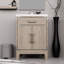 Ensemble de meuble-lavabo en chêne gris avec comptoir en acrylique l 24 po x P 18 po Miroir 24 dessus, inclus