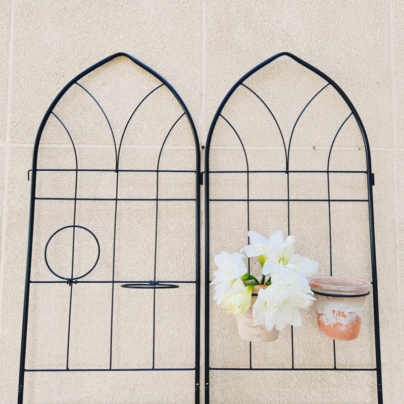 Treillis de jardin en métal, paquet de 2, 78,7 x 19,7 pouces, antirouille, pour plantes grimpantes d'extérieur