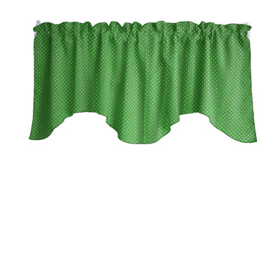 Cotton Blend Polka Dots Scalloped Window Valance