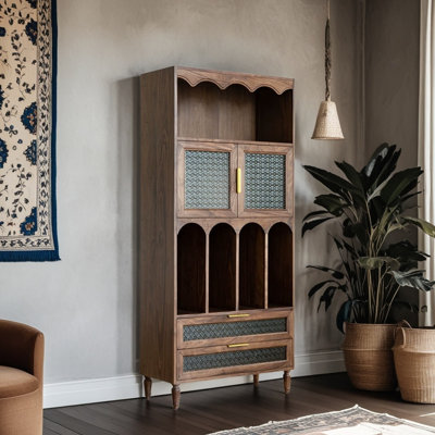 Simple light luxury style solid wood bookcase