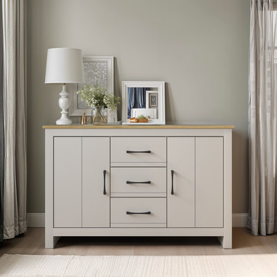 Limestone Wide 2 Door 3 Drawer Sideboard