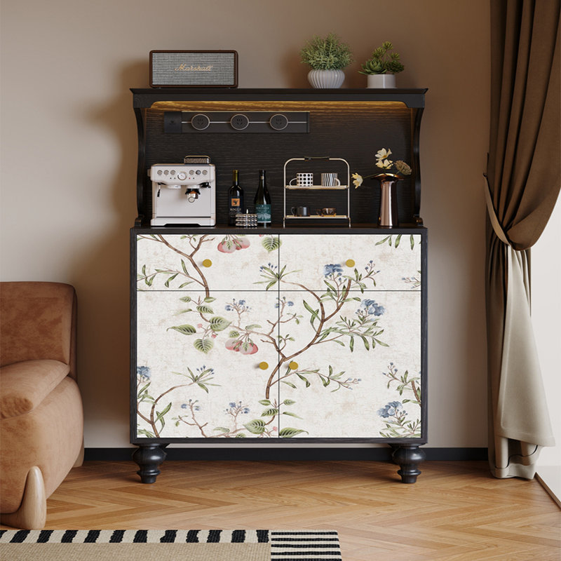 French retro-style solid wood sideboard