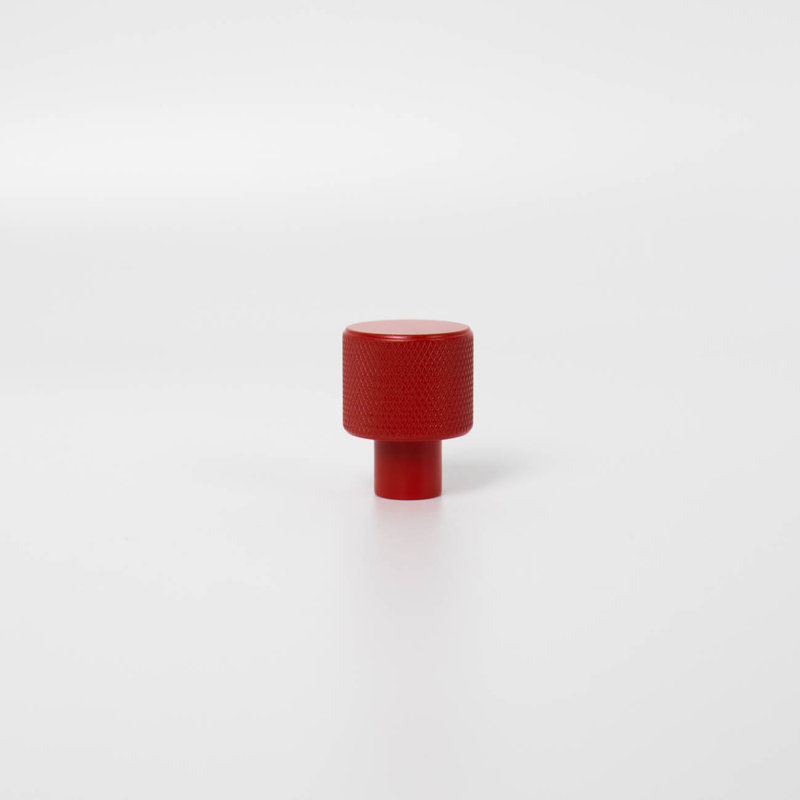 Poignée de meuble ronde moletée ROUS Hardware - Poignée de tiroir en aluminium massif, finition mate, rose (rouge) 1 unité