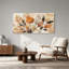 Rouille, noir et crème, feuilles stylisées, art mural-40629722