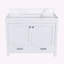 Meuble-lavabo moderne de 43 po avec plateau en marbre artificiel, rangement multifonctionnel et structure solide durable