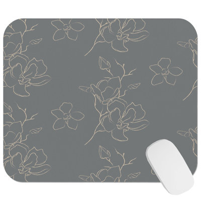 Botanical Muted Neutral Botanical X Plants Modern Leaves Gaming Cute Office Laptop Desk Pad Gift Mat Square Rectangle Non-Slip Mousepad