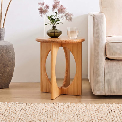 Table d'appoint géométrique moderne en pin