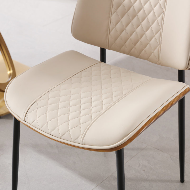 Chaise de salle à manger Jianny, Beige, Metal