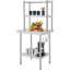 Table de travail en acier inoxydable, table de préparation robuste avec tablette supérieure-1032691222