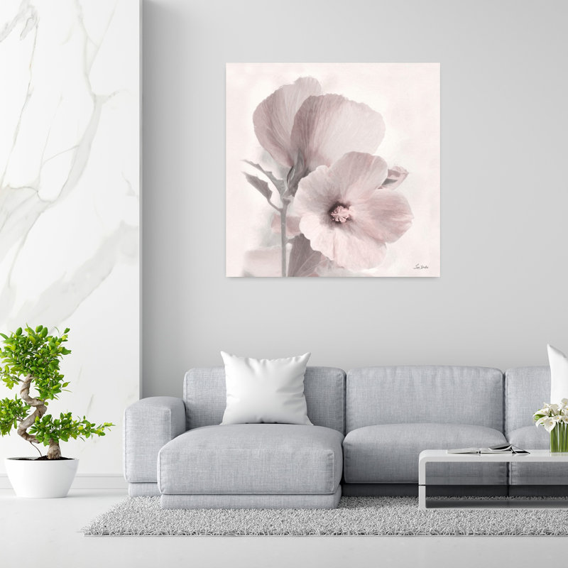 Hibiscus, art contemporain hibiscus, H 48 po x l 48 po