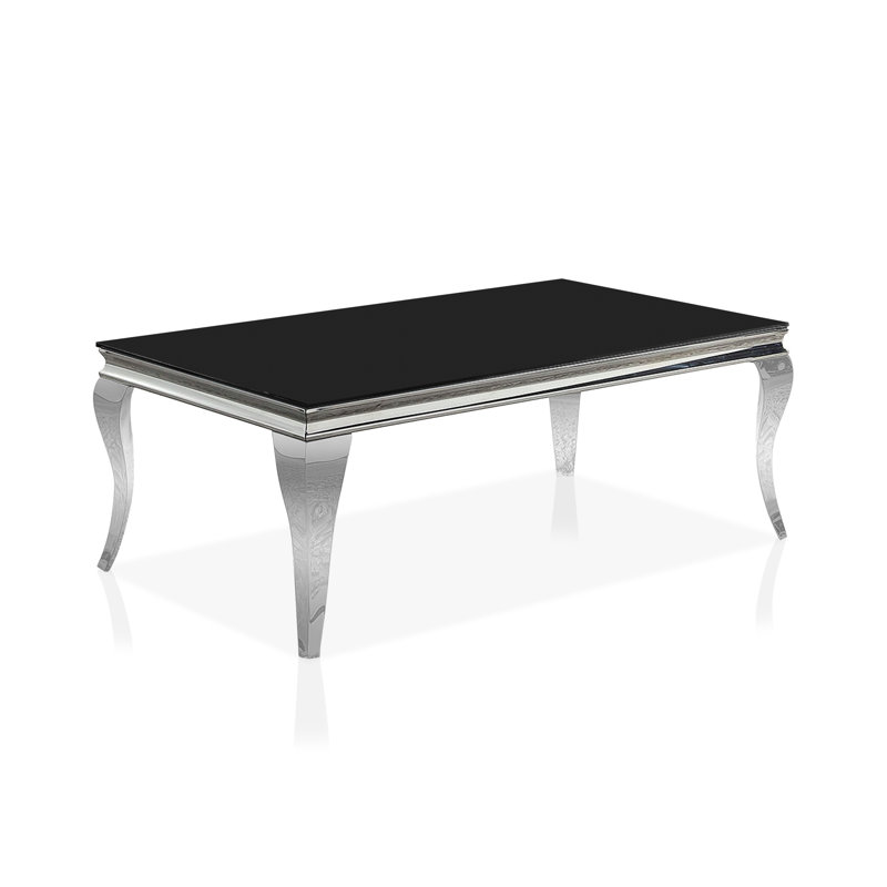 Mehseti Glass Top Single Coffee Table, Black
