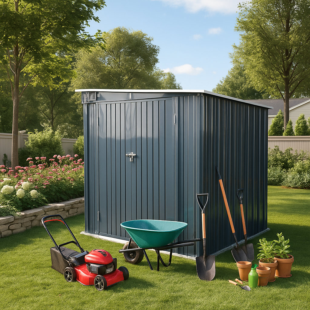 Lined Espinon 8×6 Ft. Galvanized Steel Outdoor Storage Shed – Rust ...