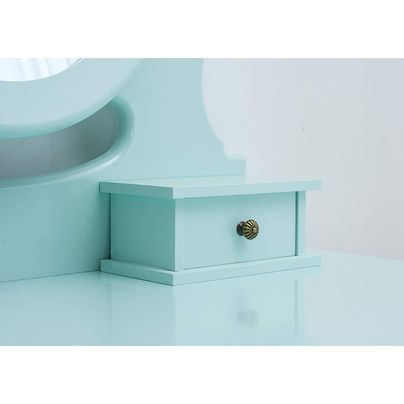 Condit Dressing Table with Mirror, Duck Egg