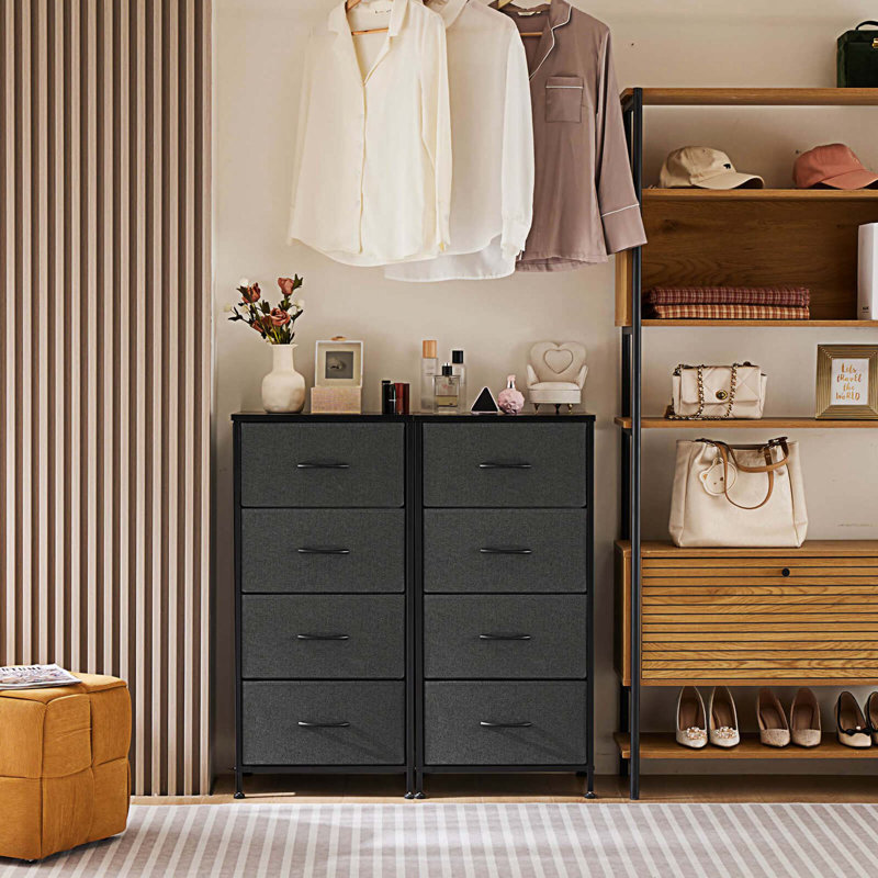 Commode 4 tiroirs Meridy, Gris