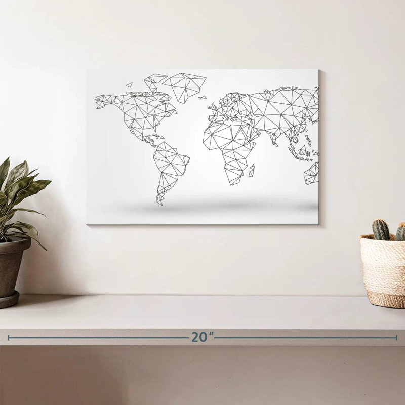 Carte du monde de la connectivité abstraite Aliaz, H 8 po x l 12 po