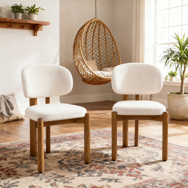Chaises de salle à manger rembourrées Mid-Century
