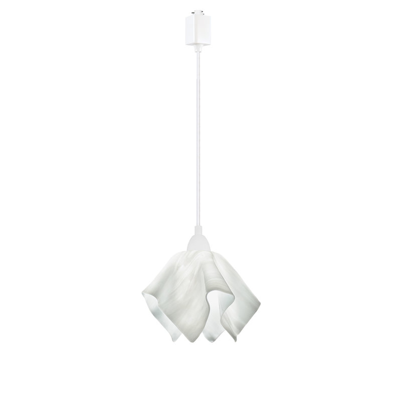 Luminaire suspendu 1 lumières flamme Dale, Petit, Blanc, Nuage blanc