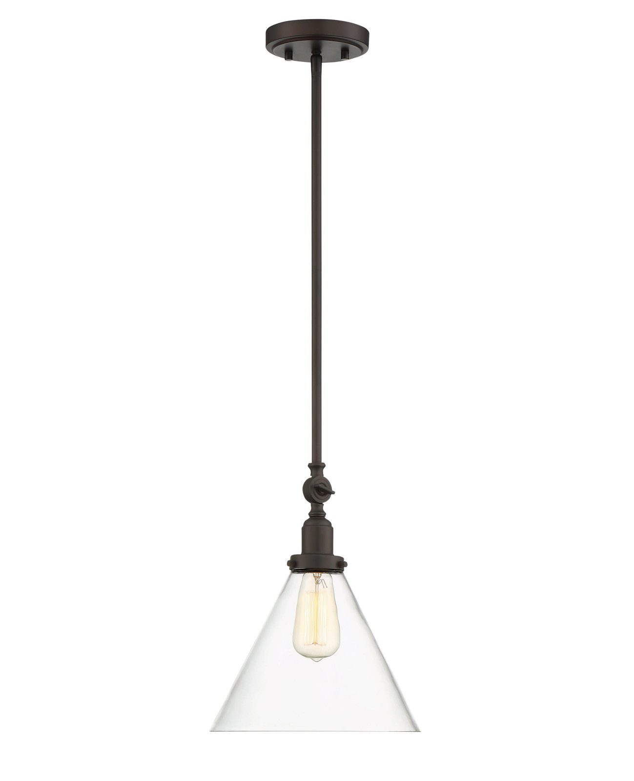 Catalina Dimmable Glass Single Light Pendant, English Bronze