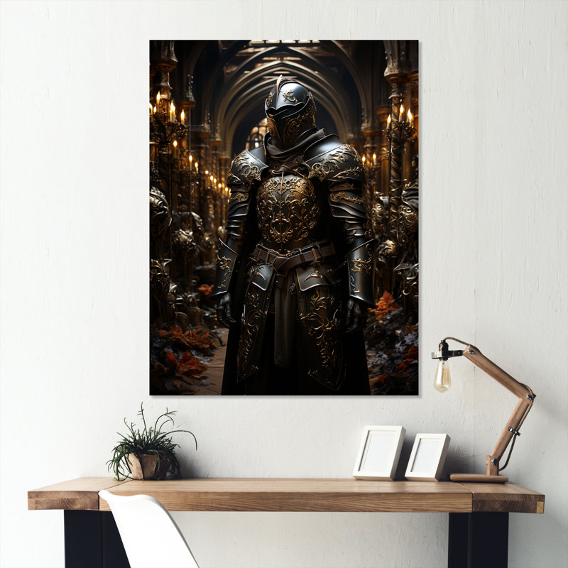 Armure médiévale chevaliers 2 - Art militaire en métal, H 20 po x l 12 po x P 1 po