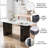 Solorzano 55" Glass Dining Table Set For 4, Modern Kitchen Table With Faux Marble Top And Metal Base, PU Leather Chairs With Metal Legs, 5-Piece Kitchen Set For Home, White & White & Black-125525165-125525167-125525170