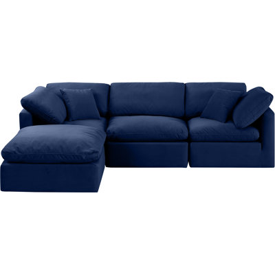 Itala Velvet L-Shaped Sectional Reversible
