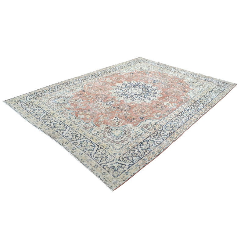 High-Quality Hand-Knotted Rose And Charcoal Area Rug