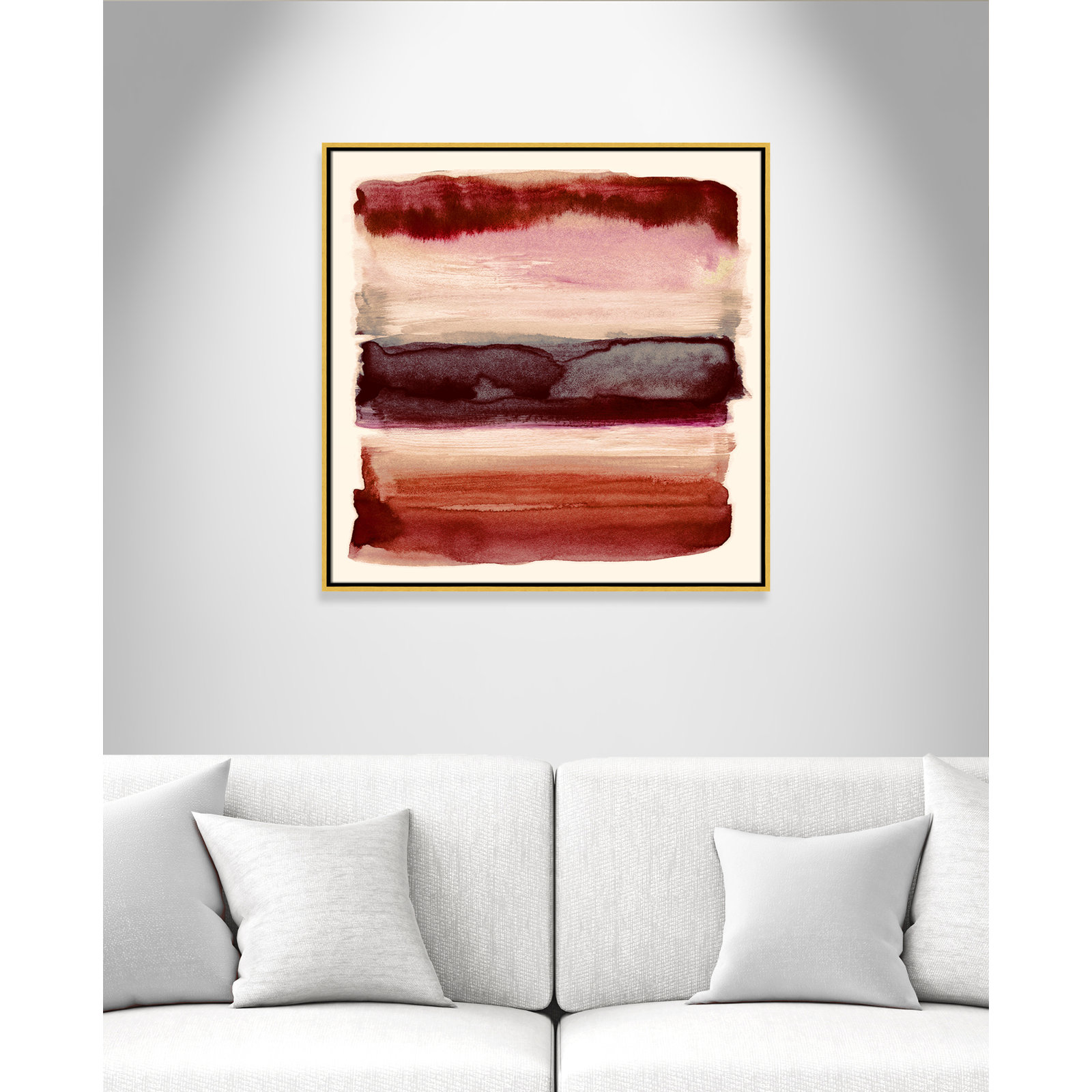 Burgundy Sky II Print by Nan, 31.5" H x 31.5" W, Gold