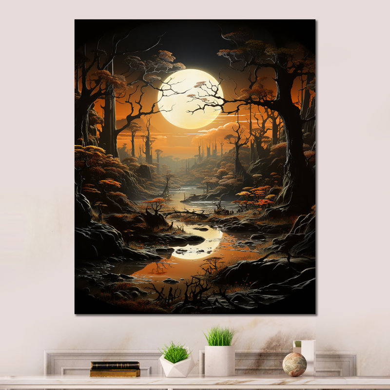 «Eclipsed Eden Moonlight» sur métal, H 40 po x l 30 po