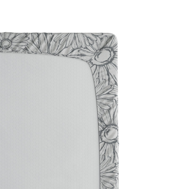 Microfiber Floral Fitted Sheet, Twin Fitted Sheet