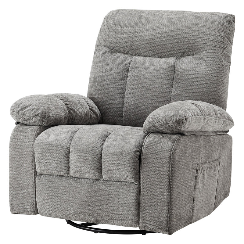 Fauteuil inclinable de massage avec chaleur 36,2 po de large Elysium, Gris clair