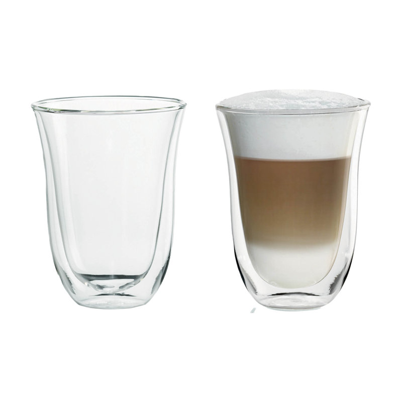 Dedica Duo Coffee Machine, Knock Box, Grinder & Latte Glasses Silver, Silver