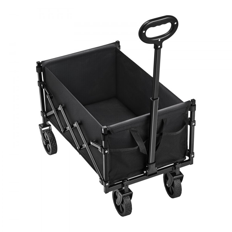 Chariot de jardin pliant d'extérieur 120L et 225LBS, Noir