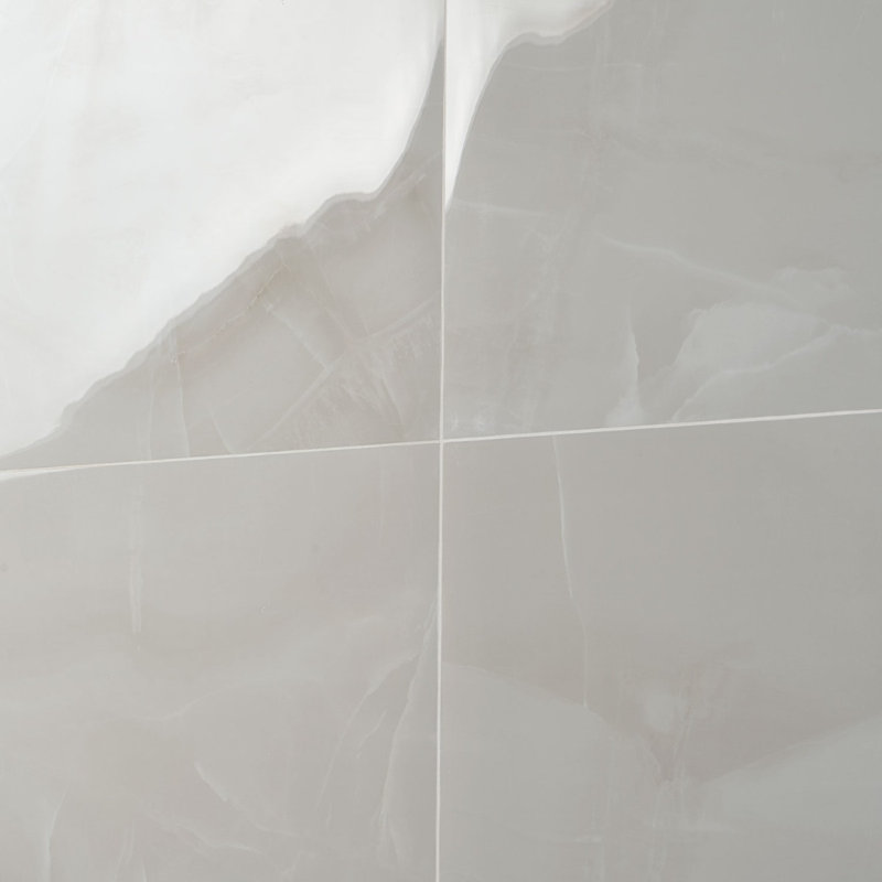 23.62 in. x 47.24 in. Polished Porcelain Floor and Wall Tile (15.5 Sq. Ft. / Case), Onyx Bianco