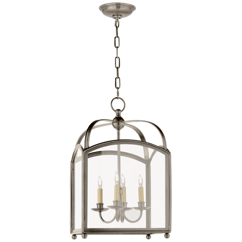 Chapman & Myers Arch Top Small Lantern, Antique Nickel, 24" H x 14.5" W x 14.5" D