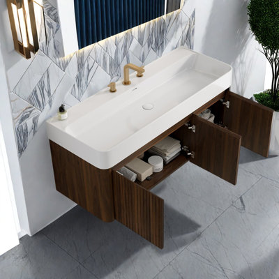 Wall Mounted With Solid Surface Top