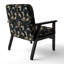 Fauteuil damassé noir et gris Flourish I - rembourré bohème et éclectique
