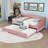 Upholstered Daybed with Trundle and LED Lights-202597665-202597664