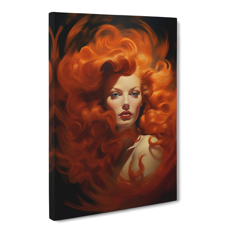 Red Headed Woman Surrealism - No Frame Print, 50cm H x 35cm W x 3cm D