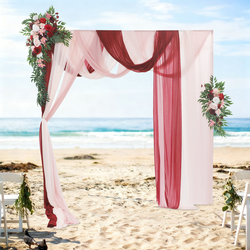 Arrangements de fleurs artificielles avec tulles pour une fête de mariage, Red